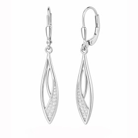 Stříbrné visací náušnice se zirkony Nathalie - stříbro 925/1000, Stříbrná