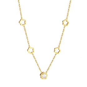 Náhrdelník s jemnými květy Fiora Gold - chirurgická ocel, Zlatá 40 cm + 5 cm (prodloužení)