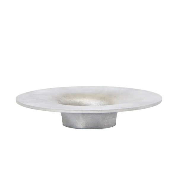 Ferm Living Kovový svícen Soothe Aluminium Ø 16 cm, stříbrná barva, kov