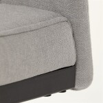 Židle jídelní, světle šedá látka, černé kovové nohy