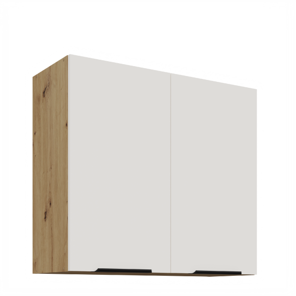 Horní skříňka Aria 80 G-72 2F Barva korpusu: Dub artisan, Barva dvířek: WH - Crystal white AFM