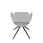 Židle jídelní, šedá látka, 360° vratný mechanismus, černý kov