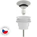CERANO Umyvadlová výpusť - 5/4“ click-clack - univerzální - neuzavíratelná - plast - bílá lesklá