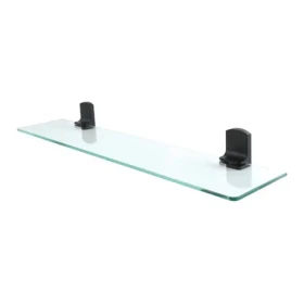 Spirella TAKU nástěnná polička 60 cm matná černá / ocel / sklo (7610583210883)