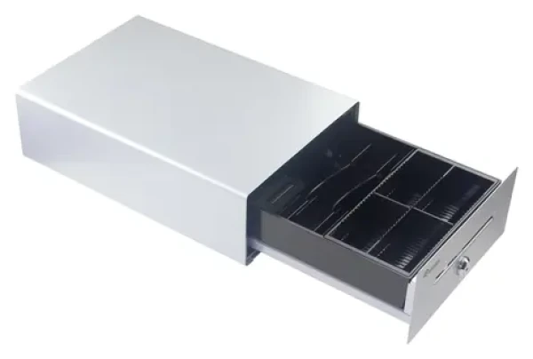 Equip Pokladní zásuvka stříbrná / Pokladní zásuvka / RJ11 / 4 bankovky / 4 mince / 12V / kov (351012)