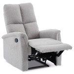 Relaxační křeslo, manuální ovládání, světle šedá látka