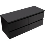 CERANO - Koupelnová skříňka Carole - černá matná + deska pod umyvadlo Navira Pro - 36 mm - 140x51,6x46 CER-668288