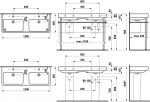 Laufen - Pro S Dvojumyvadlo, 120x47 cm, se 6 otvory pro baterie, bílá H8149660001081