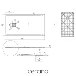 CERANO - Sprchová vanička obdélníková Pablo - SMC/minerální kompozit - krémová - 150x80x3 CER-481384