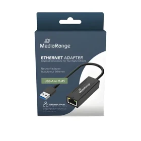 MediaRange adaptér USB-A na RJ45 černá / Adaptér / Gigabit Ethernet / 20 cm / Plug Play (MRCS238)