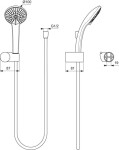 IDEAL STANDARD - Idealrain Set sprchové hlavice 10 cm, 3 proudy, držáku a hadice, chrom B9452AA