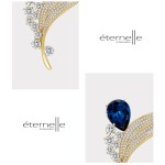 Luxusní brož Swarovski Elements Estafanie - květina, Modrá