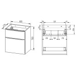 MEREO - Mailo, koupelnová skříňka 61 cm, antracit, chrom madlo CN530S