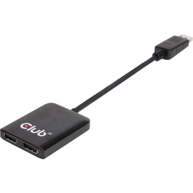 Club3D CSV-6200 DisplayPort adaptér [1x zástrčka DisplayPort, micro USB 3.0 zásuvka B - 2x zásuvka DisplayPort] černá