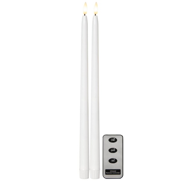 Star trading LED svíčka FLAMME SLIM BAL/2ks V.38cm bílá