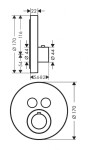 AXOR - ShowerSelect Termostat pod omítku pro 2 spotřebiče, kartáčovaný černý chrom 36723340