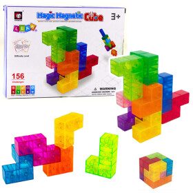 Mamido Magnetické kostky Magic Cube s úkoly 9 dílků