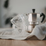 Eulenschnitt Skleněný hrneček na espresso Heart 50 ml, čirá barva, sklo