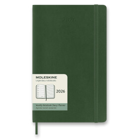 Diář Moleskine 2026 - měkké desky, L, týdenní, tmavě zelený