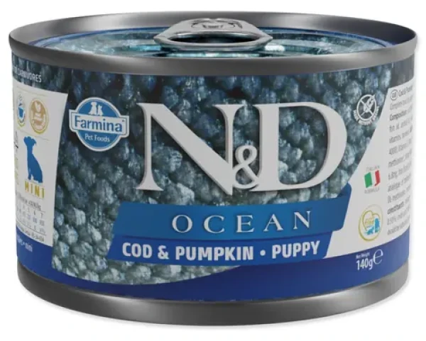 ND Puppy Ocean Cod Pumpkin 140 g / Konzerva pro psy / štěňata malých plemen / bez obilovin (L4-40026)