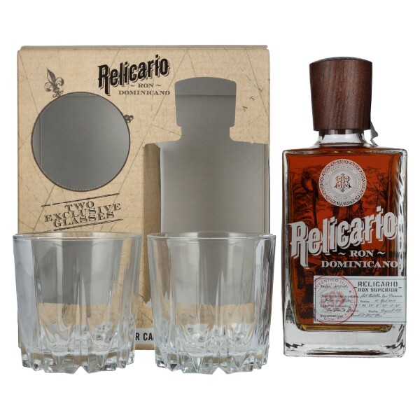 Relicario Ron Dominicano Superior 40% 0,7 l (dárkové balení 2 sklenice)
