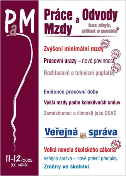 PaM 11-12/2025 Minimální mzda od 1. ledna 2026 - Ladislav Jouza