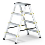 Schůdky oboustranné hliníkové 2×4 příčky, nosnost 150kg, PROFI, J.A.D TOOLS