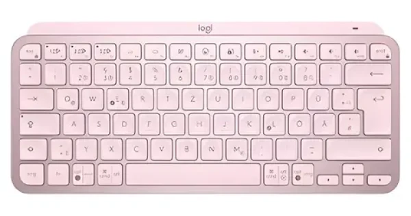 Logitech MX Keys Mini DE růžová / bezdrátová klávesnice / DE layout / Bluetooth / LED podsvícení (920-010481)