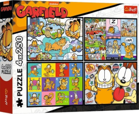 Puzzle Garfield nemá rád pondělí 4x250 dílků
