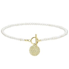 Perlový náhrdelník Raquel Gold - chirurgická ocel, sladkovodní perla, Zlatá 42 cm