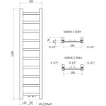 MEXEN - Bolt otopný žebřík/radiátor 1200 x 300 mm, 240 W, antracit W126-1200-300-00-66