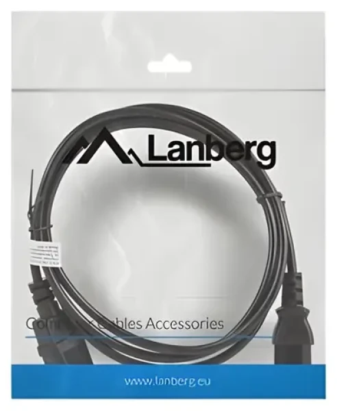 Lanberg prodlužovací kabel C13-C14 černá / Napájecí kabel / 1,8 m (CA-C13E-10CC-0018-BK)