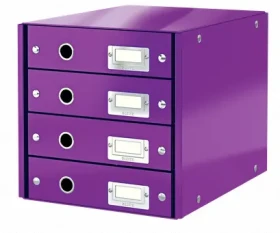 Leitz Click&Store, 4 zásuvky, purpurová