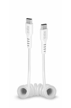 SBS spirálový kabel USB-C - USB-C 1m bílá (TECABLETYPCCS1W)