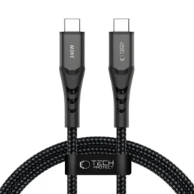 Tech-Protect Ultraboost UB11T černá / Kabel USB-C - USB-C / PD 240W / QC3.0 / 100 cm