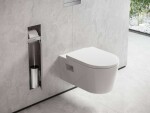 HANSGROHE - XtraStoris Rock Podomítkový držák toaletního papíru s WC štětkou, s dvířky, kartáčovaná ocel 56062800