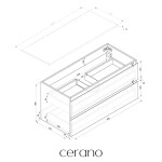 CERANO - Koupelnová skříňka Carole - černá matná + deska pod umyvadlo z lit. mramoru Elanys - 12 mm - bílá matná - 100x49,2x46 CER-679342