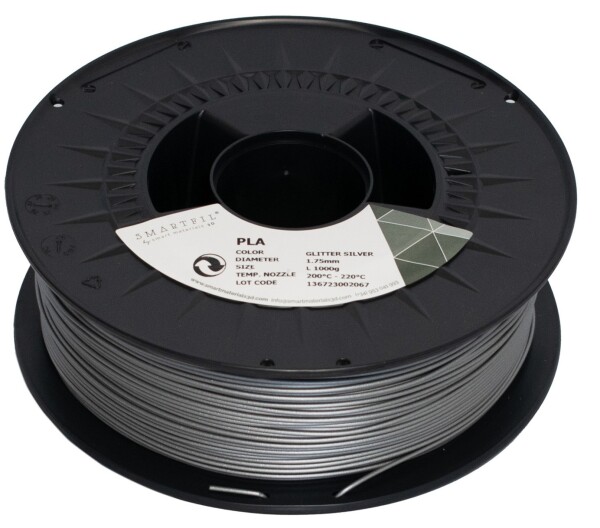 PLA filament třpytivý stříbrný Glitter Silver 1,75 mm Smartfil 1 kg