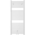 CERANO - Koupelnový radiátor Lincoln - středové připojení 50mm/boční - 366W - bílá lesklá - 1200x500 mm CER-429580