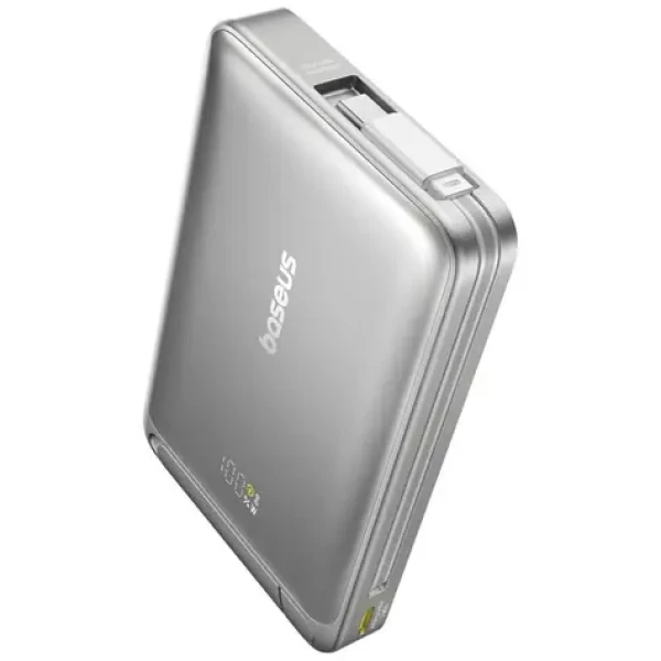 Baseus PicoGo Qi2 s kabelem USB-C 10000mAh 45W šedá / Powerbanka / USB-C / Qi2 / Magsafe (P10078800843-00)