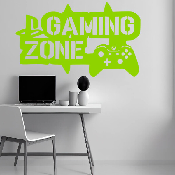 Samolepka Gaming zone Barva: zelená, Velikost: 80 x 48 cm