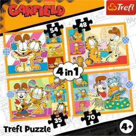 TREFL Puzzle Garfield miluje lasagne 4v1