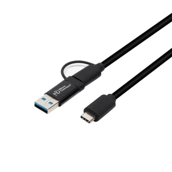 MicroConnect kabel USB-C s USB 3.0 A adaptérem 1m černá / 5000Mbit/s (USB3.1CCA1)