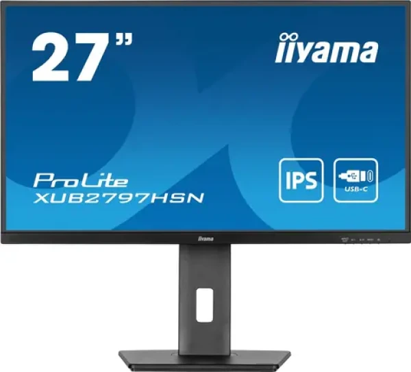 27" IIYAMA ProLite XUB2797HSN-B1 černá / IPS / 1920x1080 / 16:9 / 1ms / 1000:1 / 250cd / repro / HDMI / DP / USB-C (XUB2797HSN-B1)