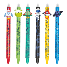 Colorino gumovatelné pero Vesmír, 36 ks, modrá náplň, displej - 36ks