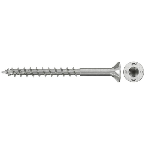 Fischer 574074 šrouby do dřevotřísky 4 mm 50 mm TX Nerezová ocel 200 ks