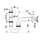 KFA PIPE-umyvadlový sifon, chrom 604-454-00