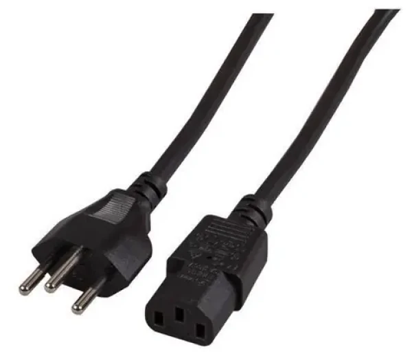 EFB Švýcarsko 180° - C13 180° černá / Napájecí kabel / 2 m / 10 A / 250 V (EK537.2V3)