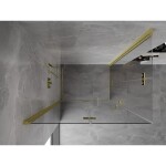 MEXEN/S - Mist-F Duo sprchový kout skládací dveře levá 100 x 75, transparent, zlato kartáčovaná 8A6-100L-075P-55-00