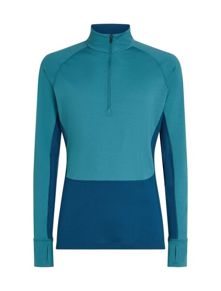 ICEBREAKER Mens 200 ZoneKnit LS Half Zip, Atlantis/Topaz/Cb velikost: M